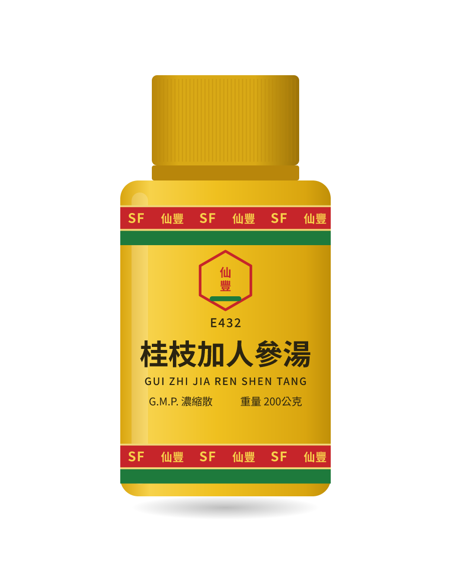 Illustration of a 200g bottle of 桂枝加人參湯 (Gui Zhi Jia Ren Shen Tang)